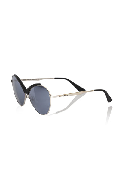 Frankie Morello Black Metallic Women Sunglass Frankie Morello