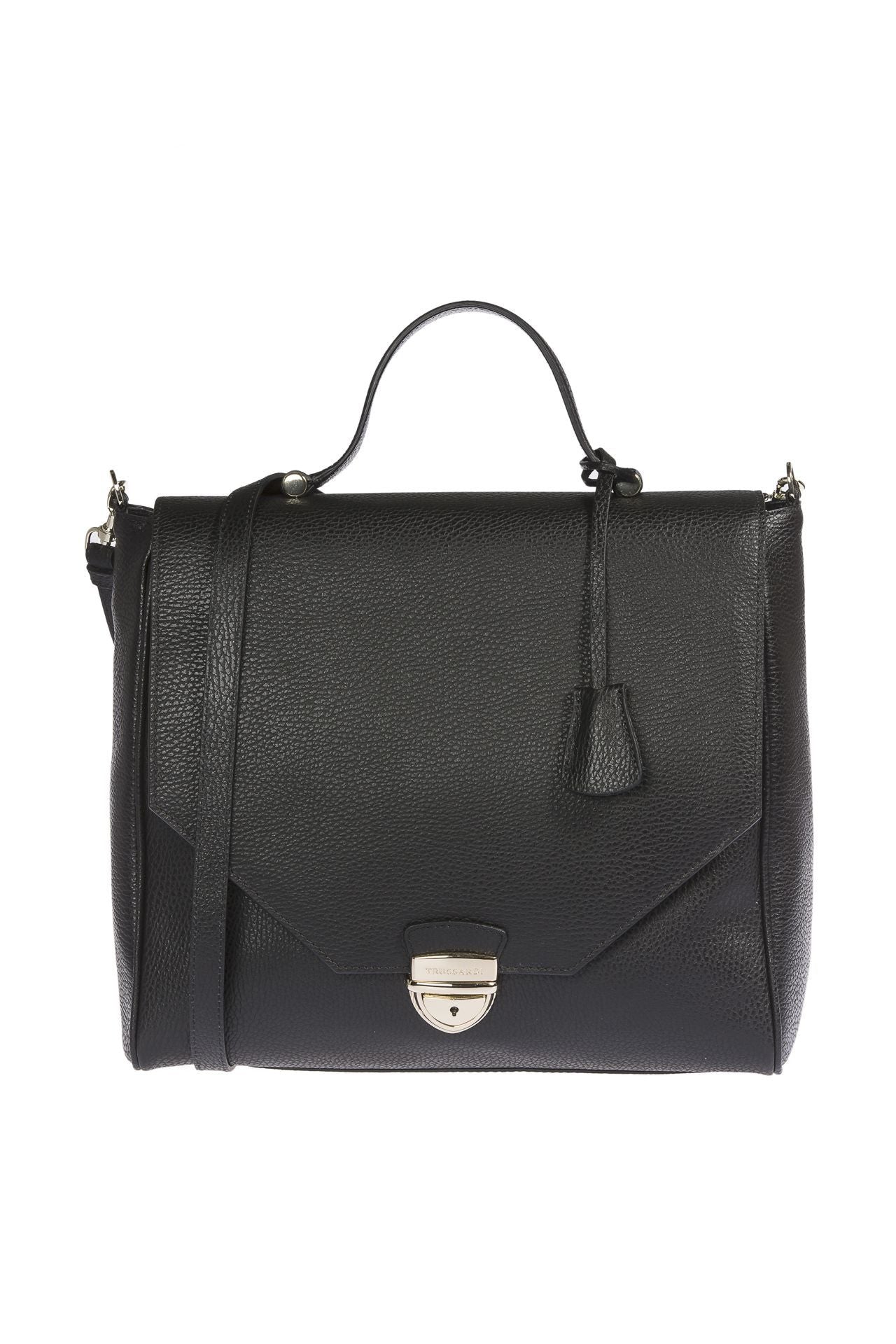 Trussardi Black Leather Women Handbag Trussardi