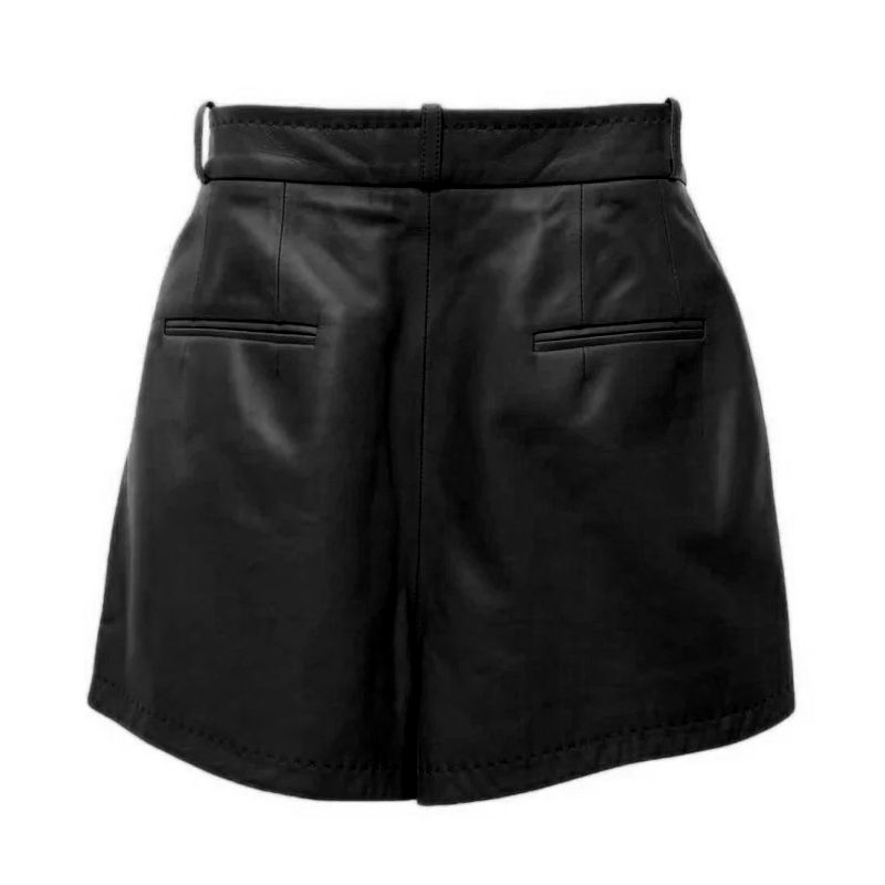 Dolce & Gabbana Chic Lambskin Leather Shorts in Black Dolce & Gabbana