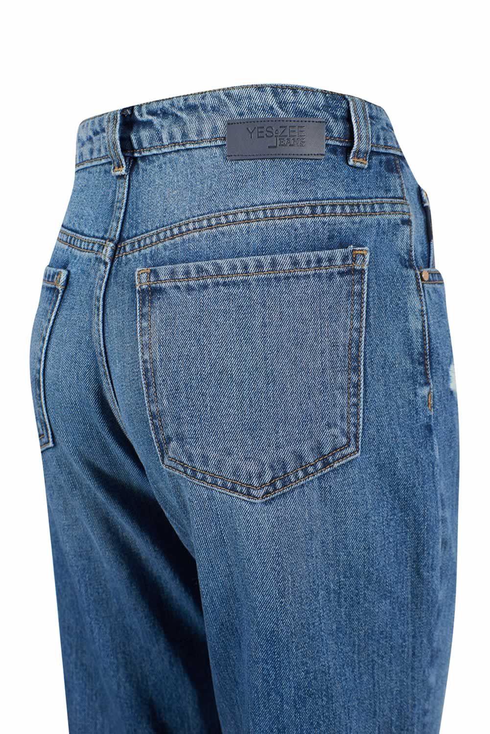 Yes Zee High-Waist Ripped Blue Jeans for Women Yes Zee