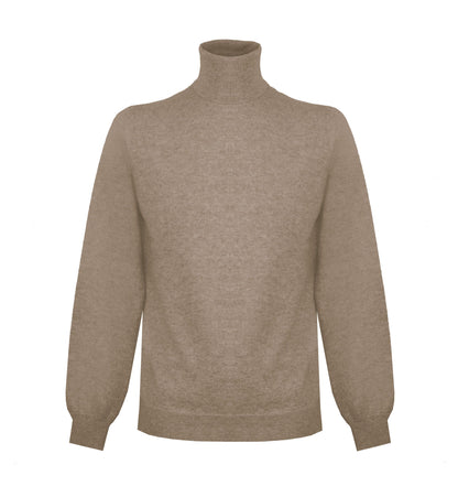 Malo Beige High Neck Cashmere Sweater Malo