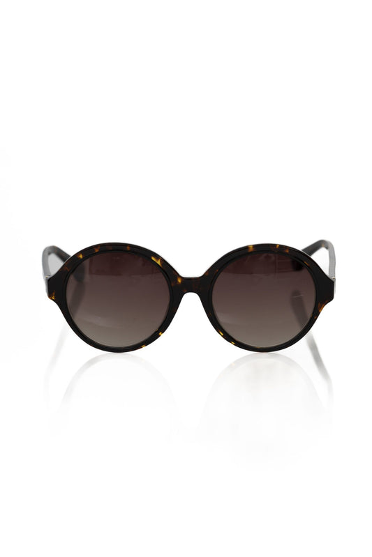 Frankie Morello Chic Black Turtle Pattern Round Sunglasses Frankie Morello