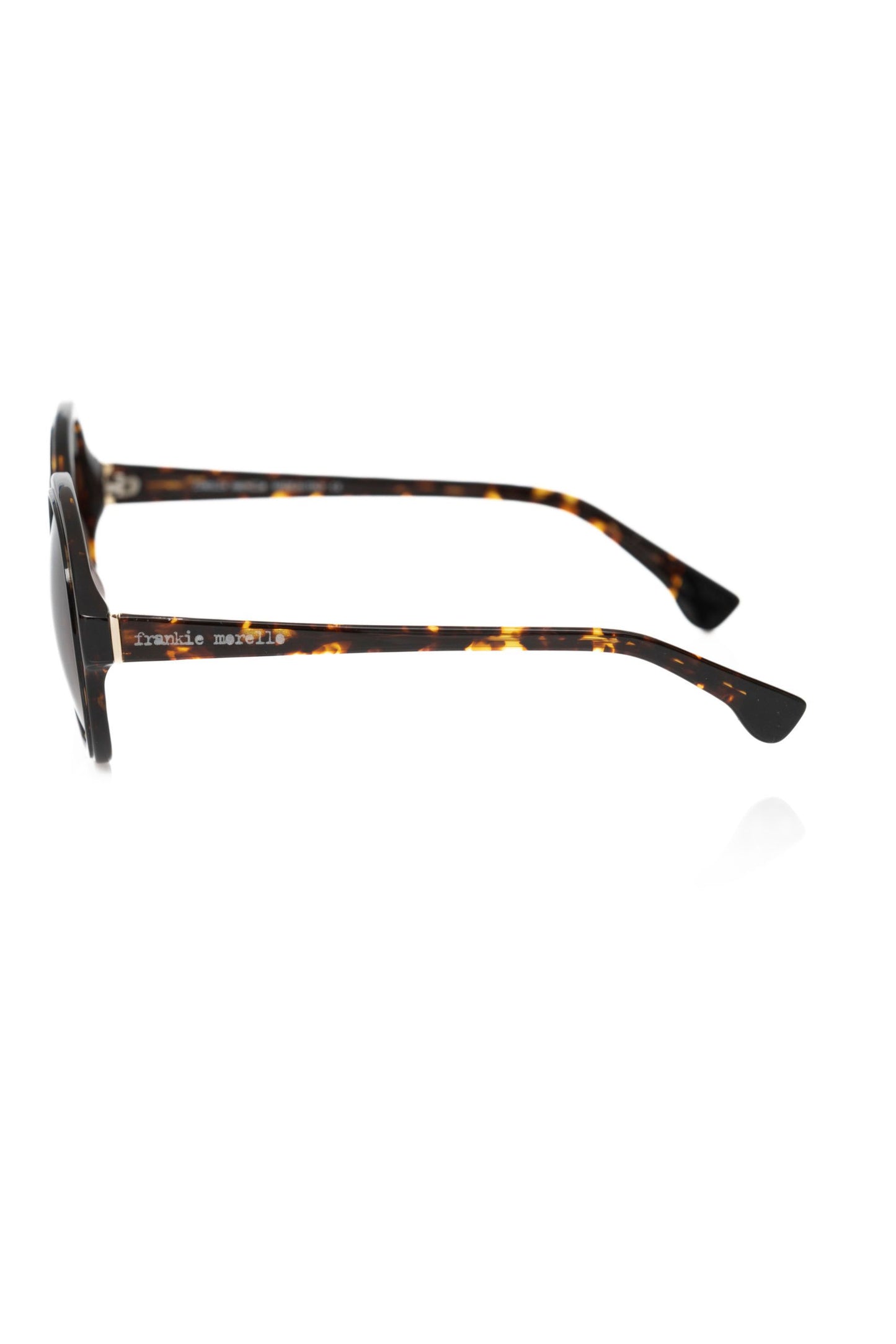 Frankie Morello Chic Black Turtle Pattern Round Sunglasses Frankie Morello