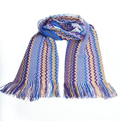 Missoni Geometric Pattern Fringed Luxury Scarf Missoni