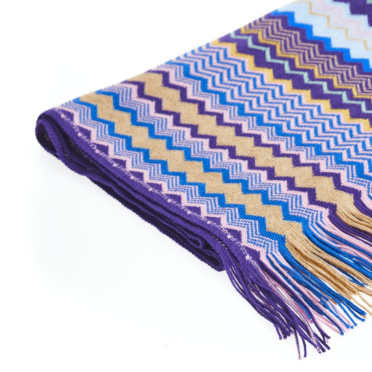 Missoni Geometric Pattern Fringed Luxury Scarf Missoni