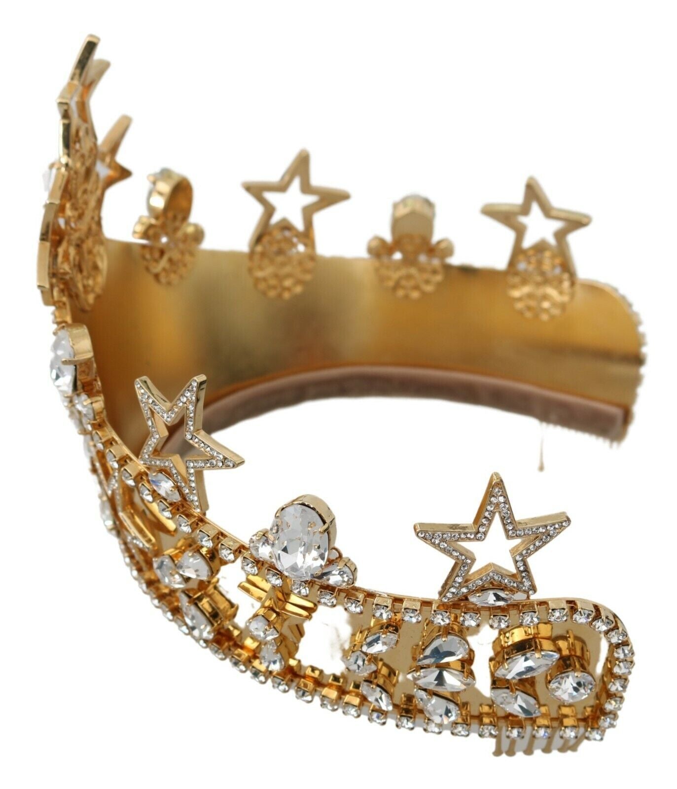 Dolce & Gabbana Regal Crystal Diadem Gold Tiara Dolce & Gabbana