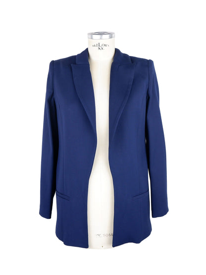 Elisabetta Franchi Elegant Blue Front-Open Jacket Elisabetta Franchi