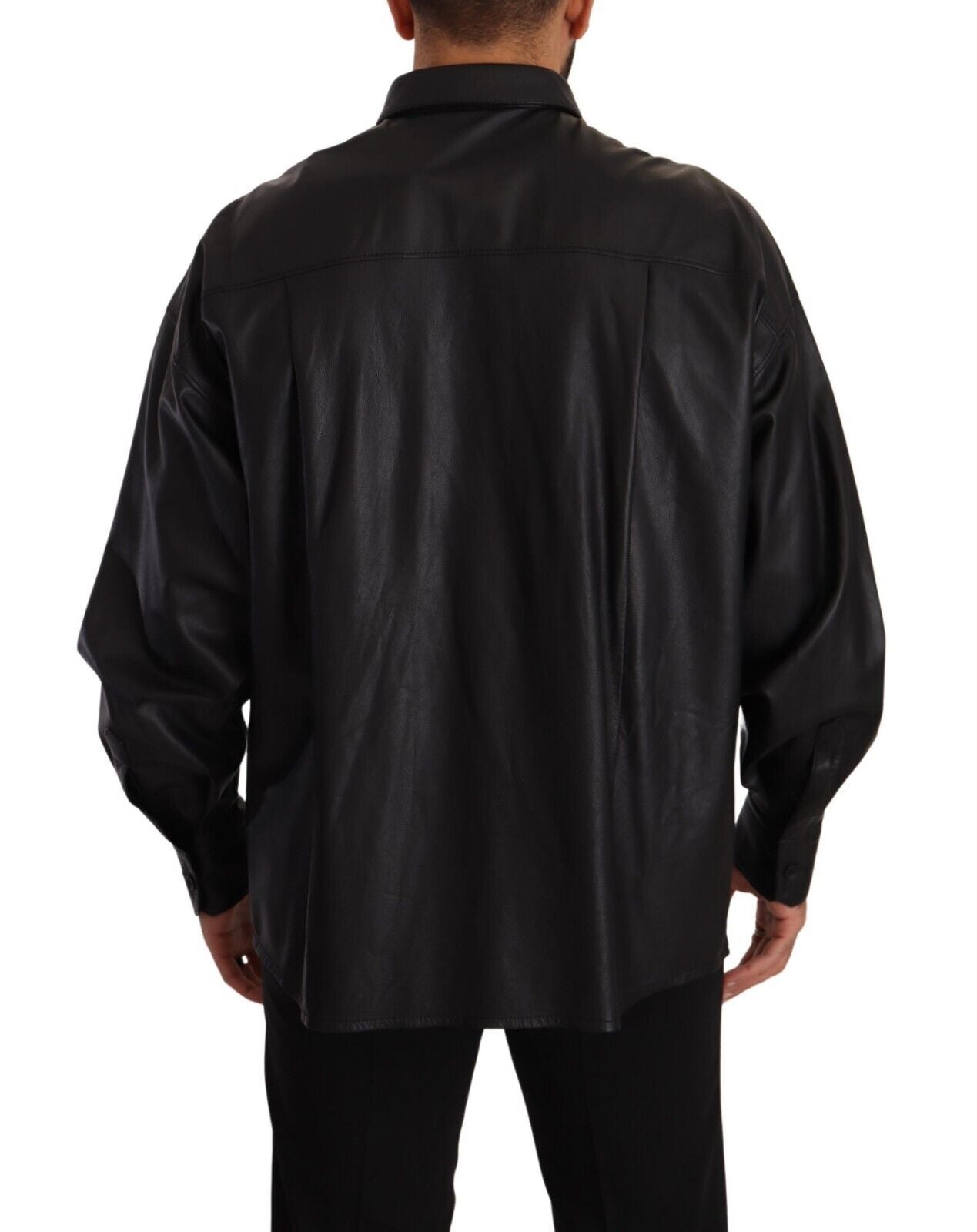 Dolce & Gabbana Elegant Black Leather Jacket Dolce & Gabbana