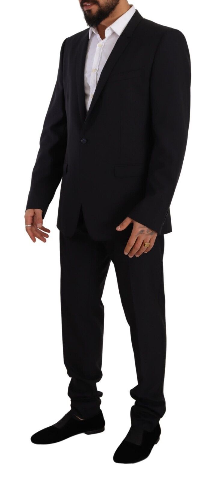 Dolce & Gabbana Elegant Navy Slim Fit Wool Silk Two-Piece Suit Dolce & Gabbana