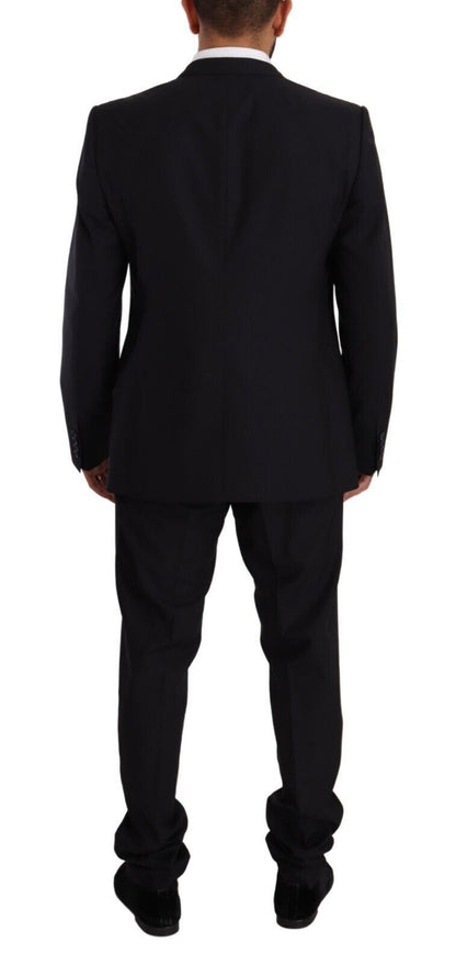 Dolce & Gabbana Elegant Navy Slim Fit Wool Silk Two-Piece Suit Dolce & Gabbana