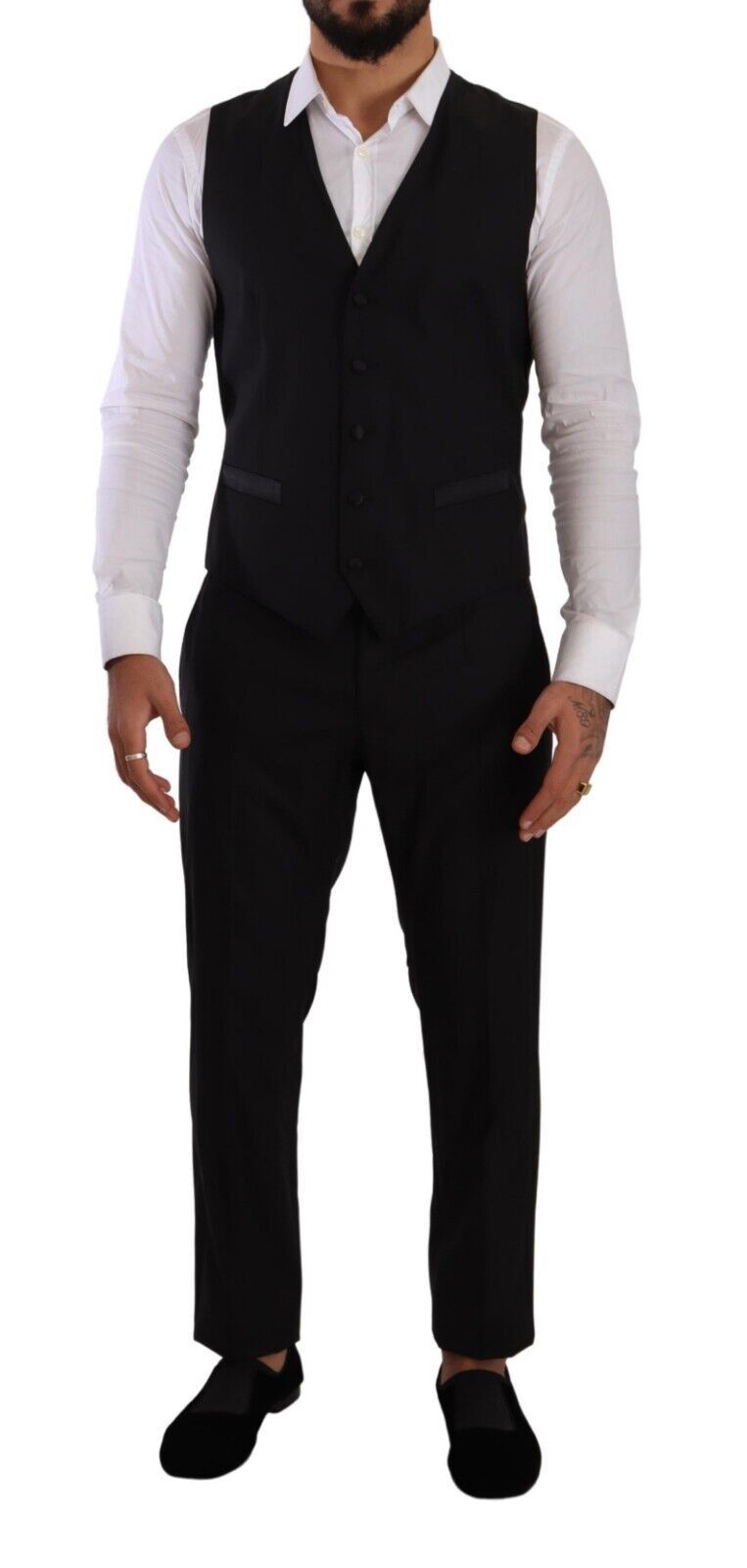 Dolce & Gabbana Elegant Black Three-Piece Martini Fit Suit Dolce & Gabbana