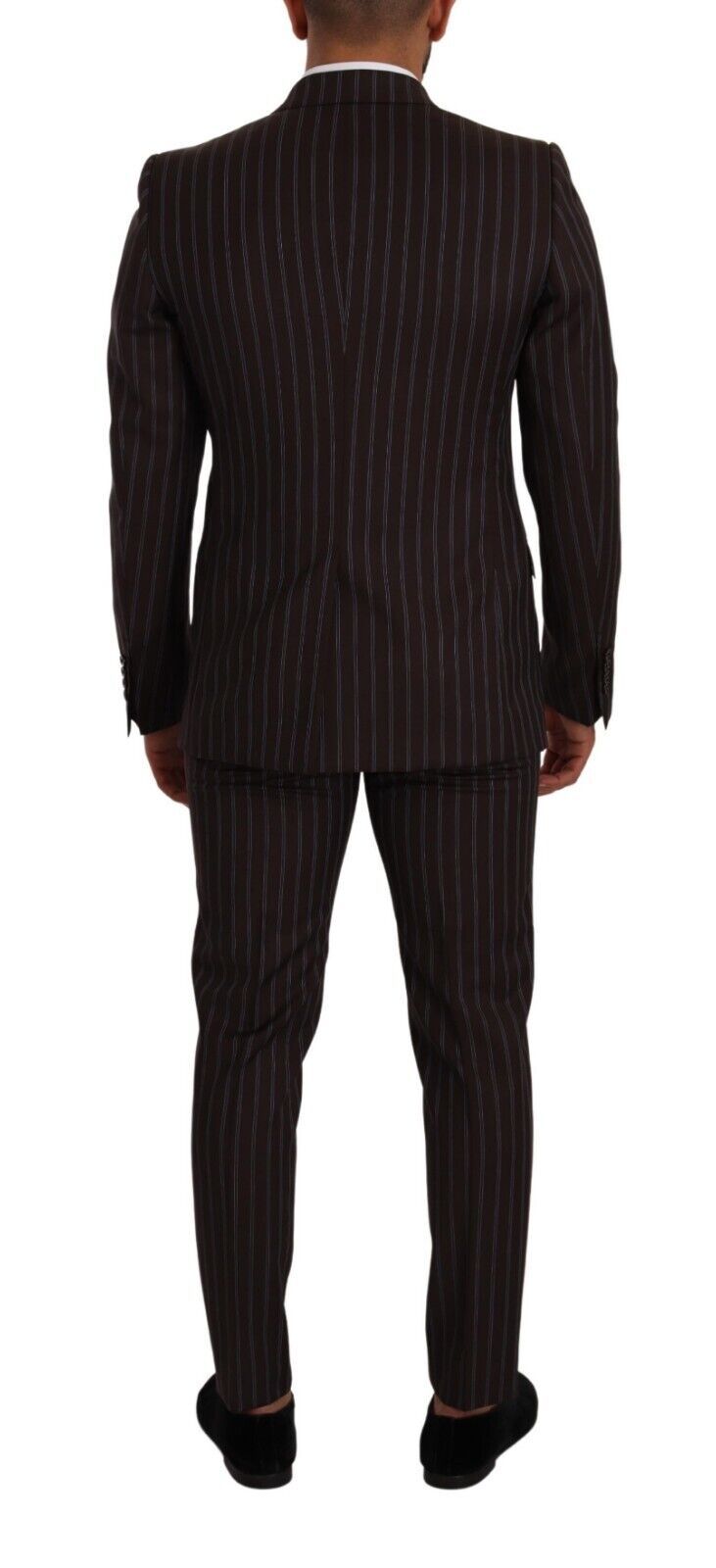 Dolce & Gabbana Elegant Maroon Striped Slim Fit Suit Dolce & Gabbana