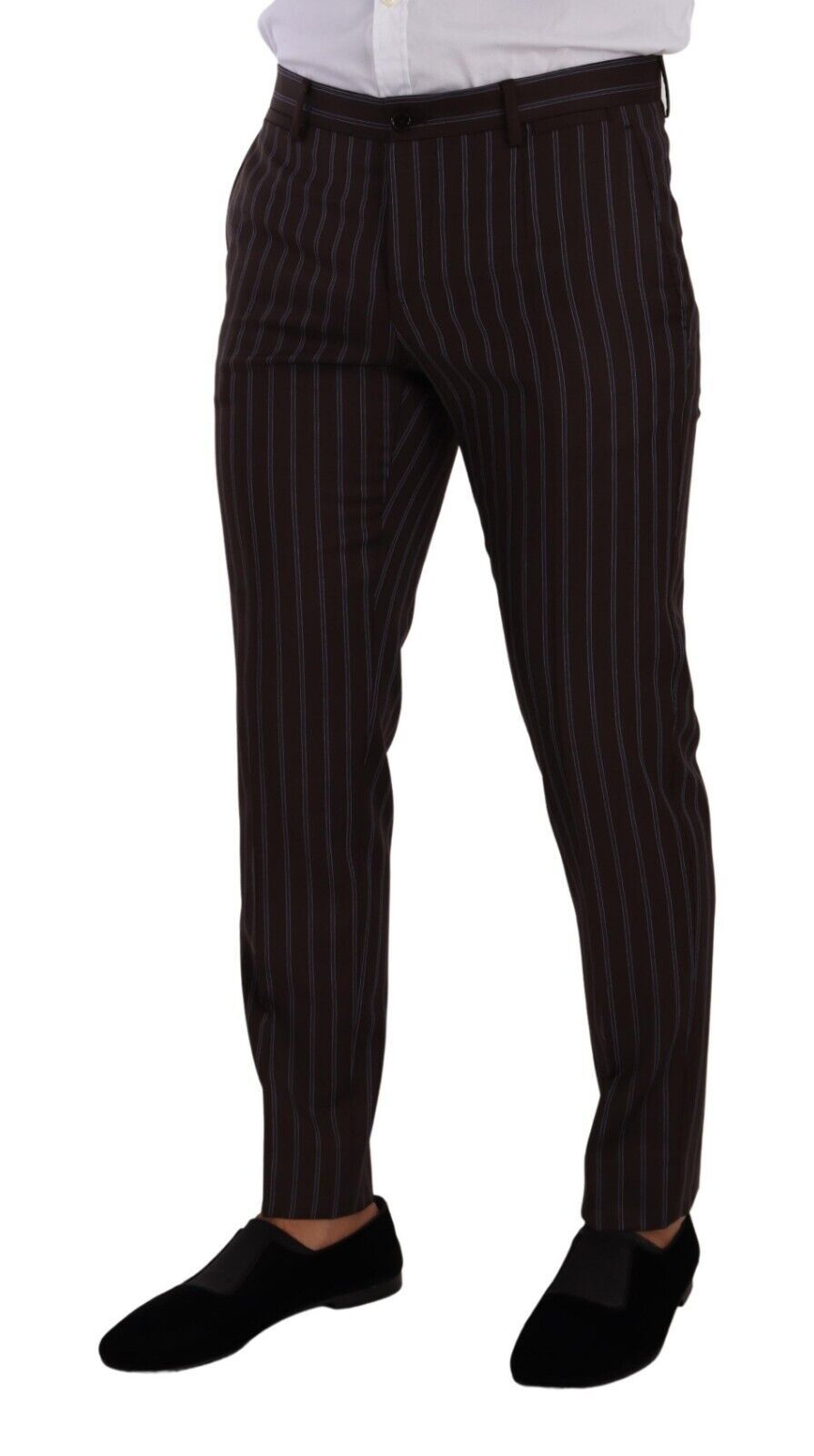 Dolce & Gabbana Elegant Maroon Striped Slim Fit Suit Dolce & Gabbana