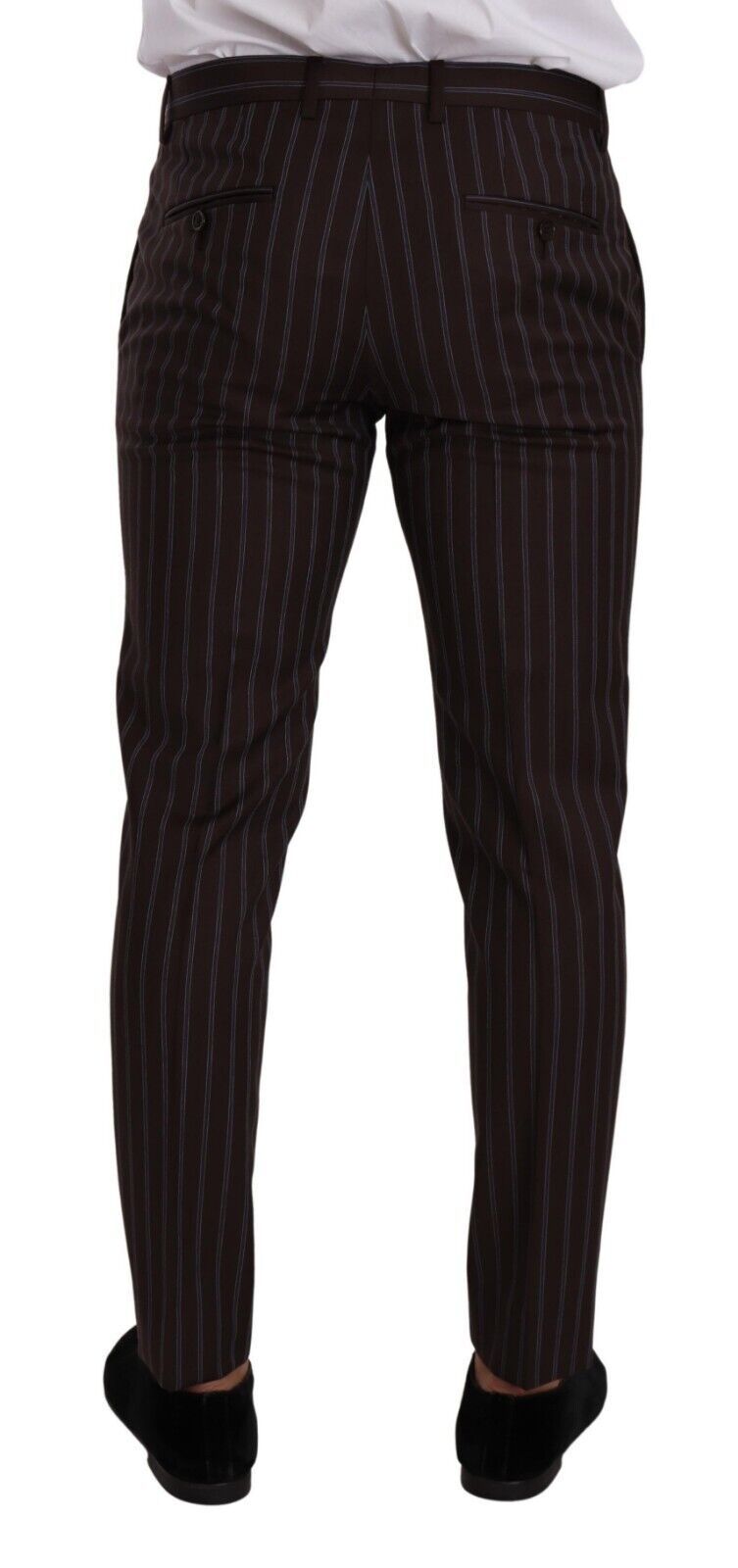 Dolce & Gabbana Elegant Maroon Striped Slim Fit Suit Dolce & Gabbana