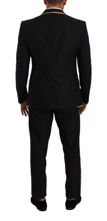 Dolce & Gabbana Elegant Black Silk Blend 3-Piece Suit Dolce & Gabbana