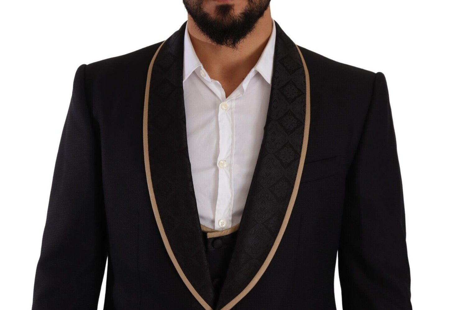 Dolce & Gabbana Elegant Black Silk Blend 3-Piece Suit Dolce & Gabbana