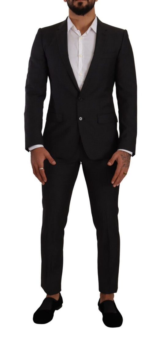 Dolce & Gabbana Elegant Black Wool Martini Suit Dolce & Gabbana