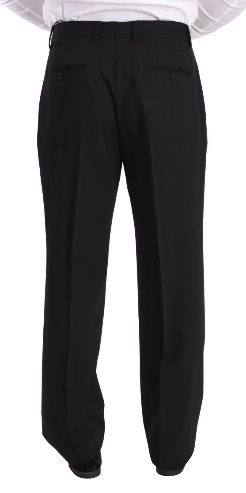 Dolce & Gabbana Elegant Black Wool Tuxedo Trousers Dolce & Gabbana