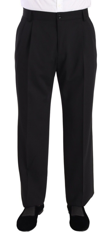 Dolce & Gabbana Elegant Black Wool Tuxedo Trousers Dolce & Gabbana