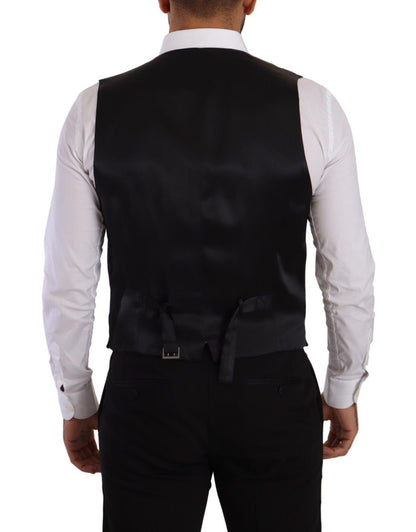 Dolce & Gabbana Elegant Grey Double-Breasted Dress Vest Dolce & Gabbana