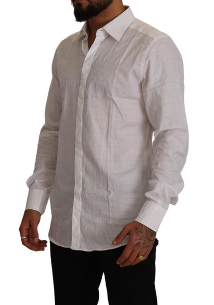 Dolce & Gabbana Elegant White Cotton Dress Shirt - Slim Fit Dolce & Gabbana