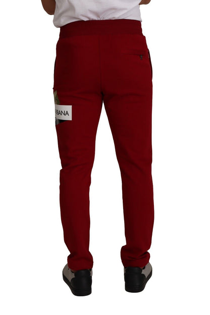 Dolce & Gabbana Elegant Red Jogging Pants with Drawstring Closure Dolce & Gabbana