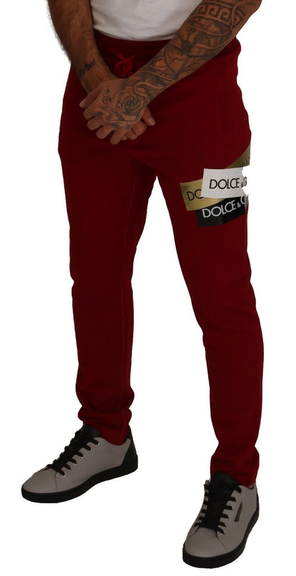 Dolce & Gabbana Elegant Red Jogging Pants with Drawstring Closure Dolce & Gabbana