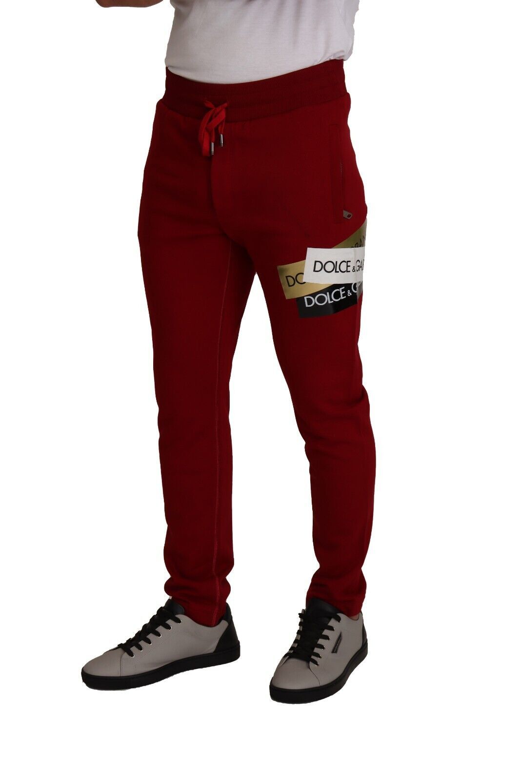 Dolce & Gabbana Elegant Red Jogging Pants with Drawstring Closure Dolce & Gabbana