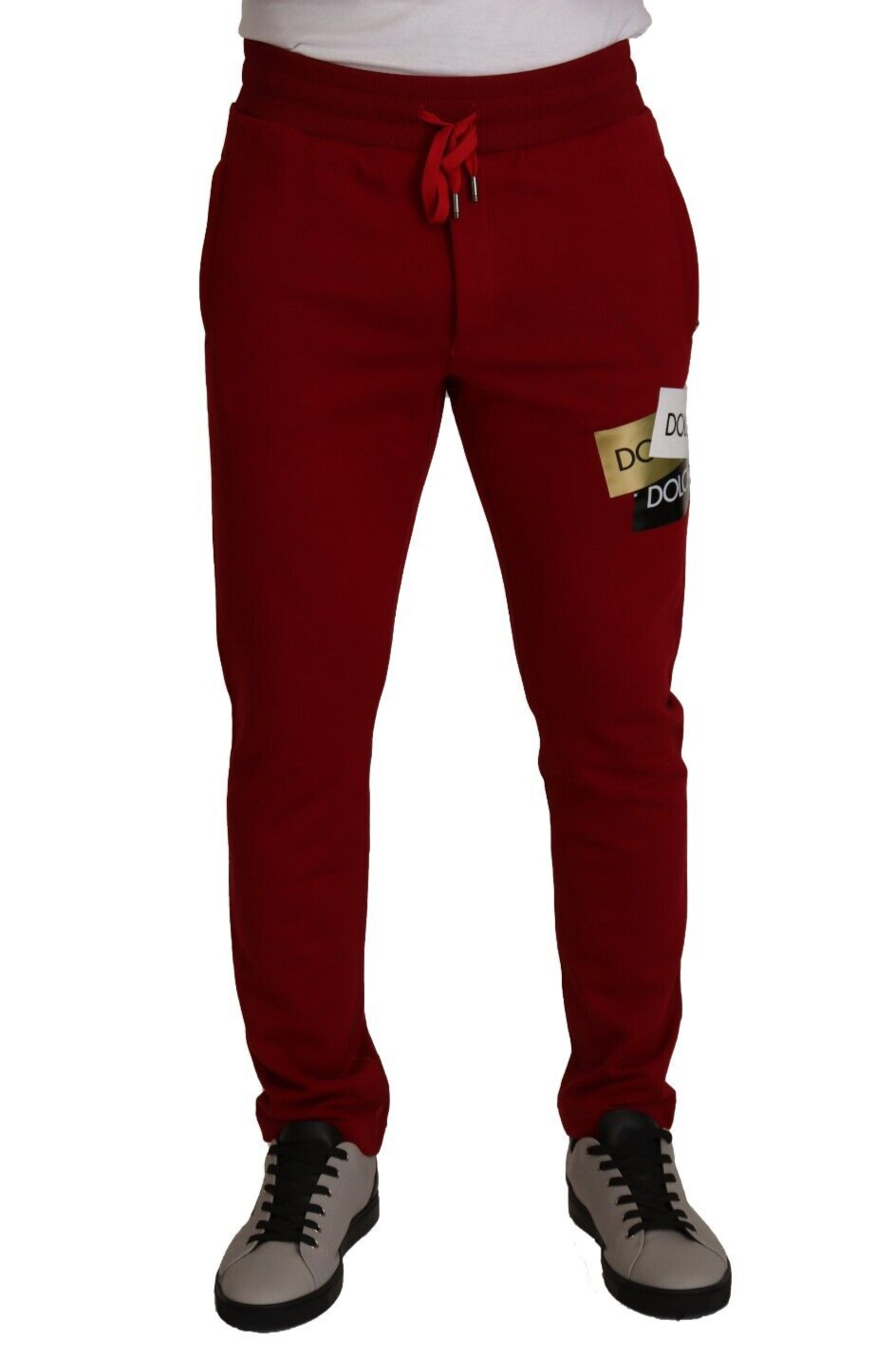 Dolce & Gabbana Elegant Red Jogging Pants with Drawstring Closure Dolce & Gabbana