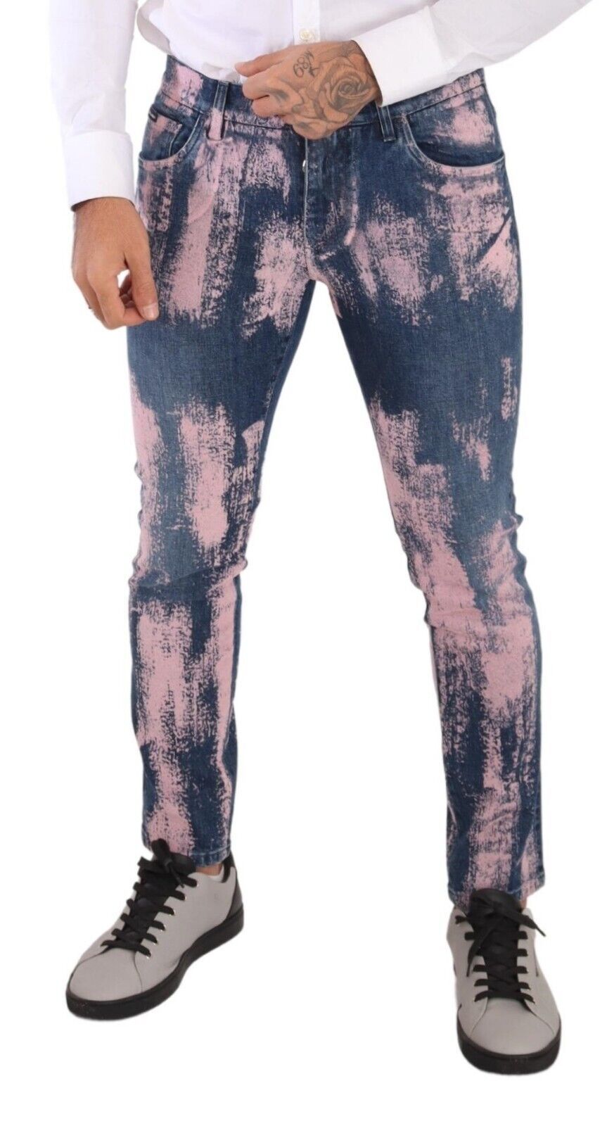 Dolce & Gabbana Elegant Skinny Slim Fit Denim Jeans in Tie Dye Dolce & Gabbana