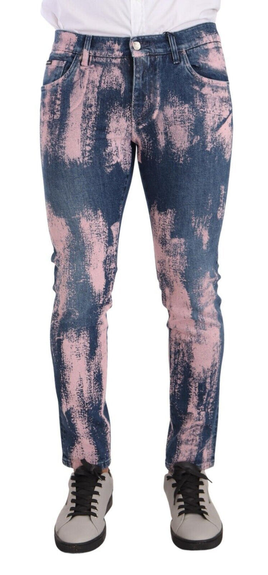 Dolce & Gabbana Elegant Skinny Slim Fit Denim Jeans in Tie Dye Dolce & Gabbana