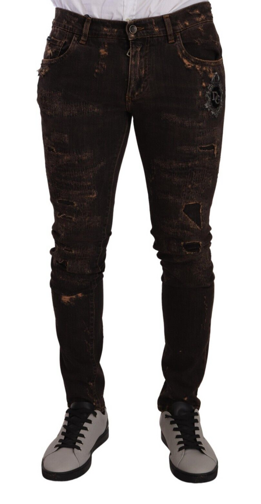 Dolce & Gabbana Slim Fit Distressed Skinny Denim Jeans Dolce & Gabbana