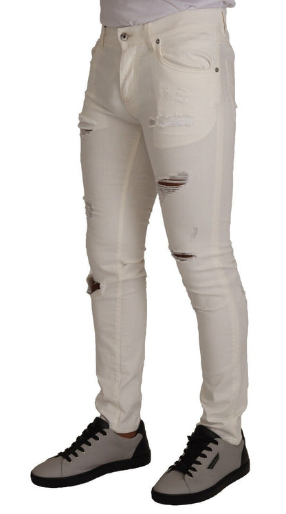 Dolce & Gabbana Elegant White Skinny Denim Jeans Dolce & Gabbana