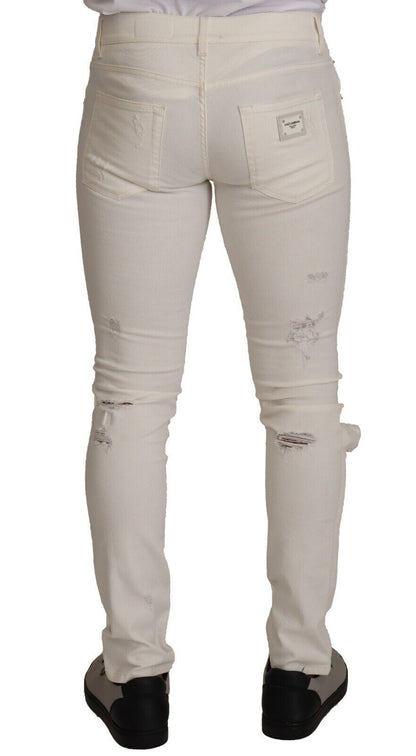 Dolce & Gabbana Elegant White Skinny Denim Jeans Dolce & Gabbana