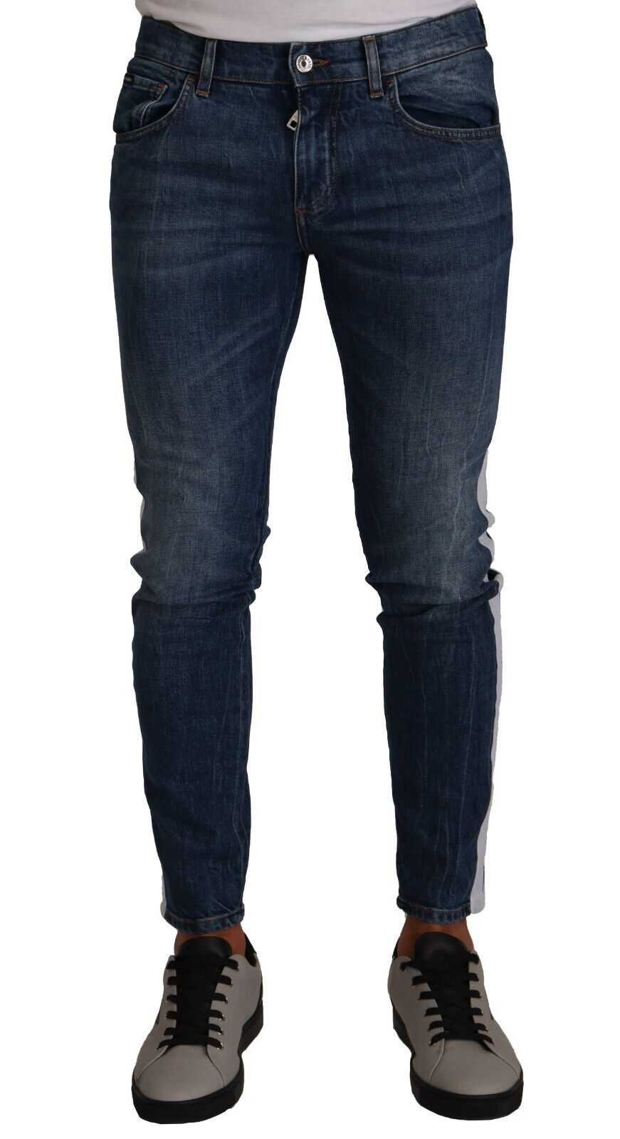 Dolce & Gabbana Slim Fit Blue Washed Denim Jeans Dolce & Gabbana