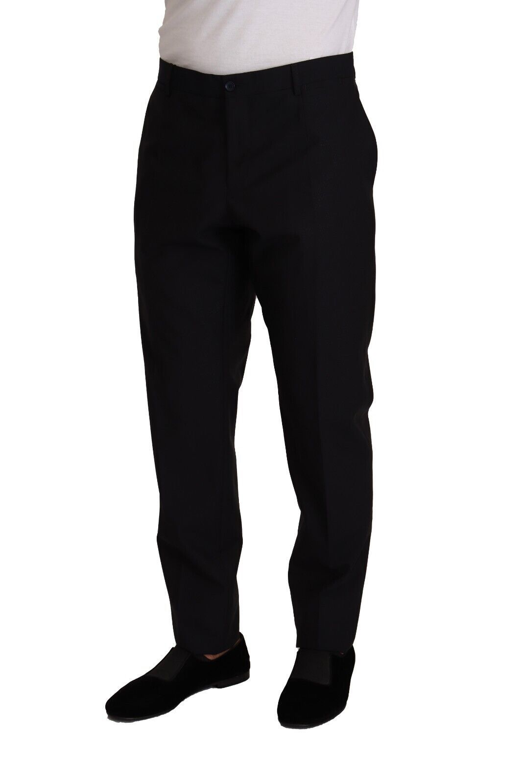 Dolce & Gabbana Elegant Dark Blue Wool Silk Tuxedo Trousers Dolce & Gabbana