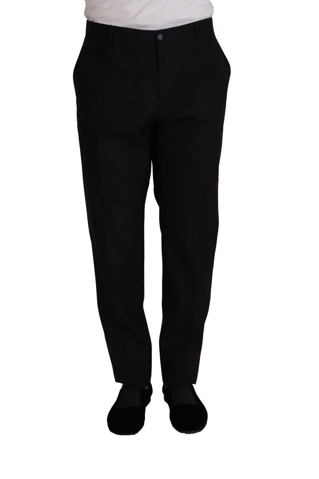 Dolce & Gabbana Elegant Dark Blue Wool Silk Tuxedo Trousers Dolce & Gabbana