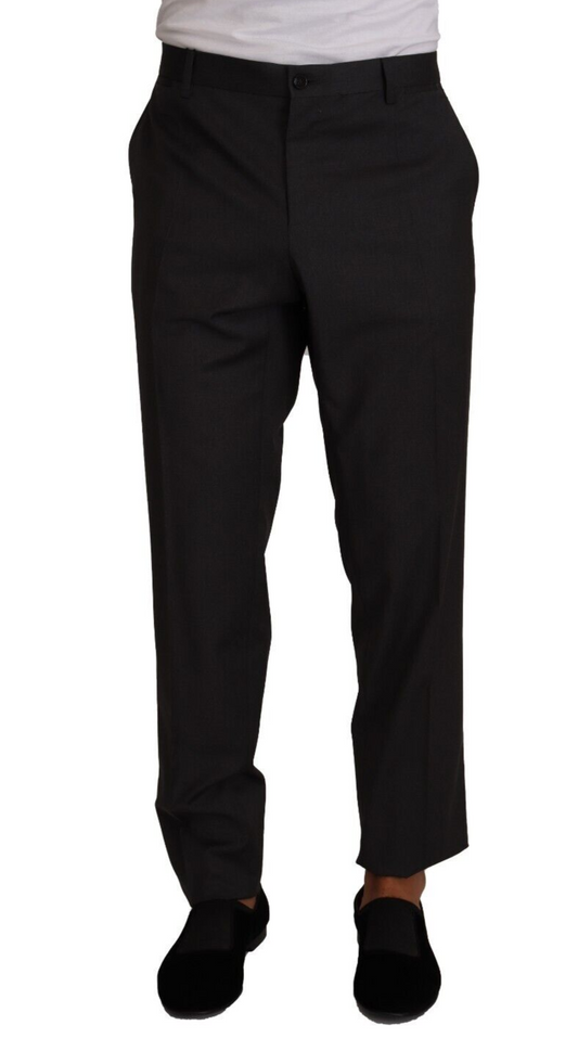 Dolce & Gabbana Elegant Grey Wool Dress Trousers Dolce & Gabbana