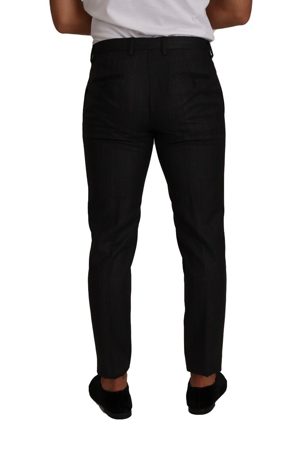 Dolce & Gabbana Elegant Gray Check Slim Fit Trousers Dolce & Gabbana