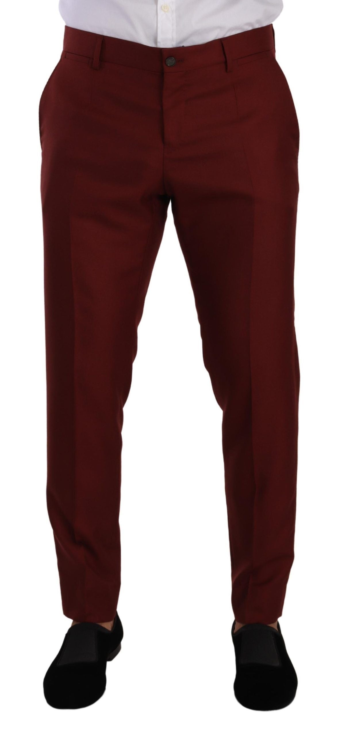 Dolce & Gabbana Elegant Cashmere-Silk Red Dress Pants Dolce & Gabbana