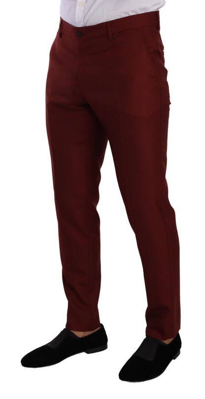 Dolce & Gabbana Elegant Cashmere-Silk Red Dress Pants Dolce & Gabbana