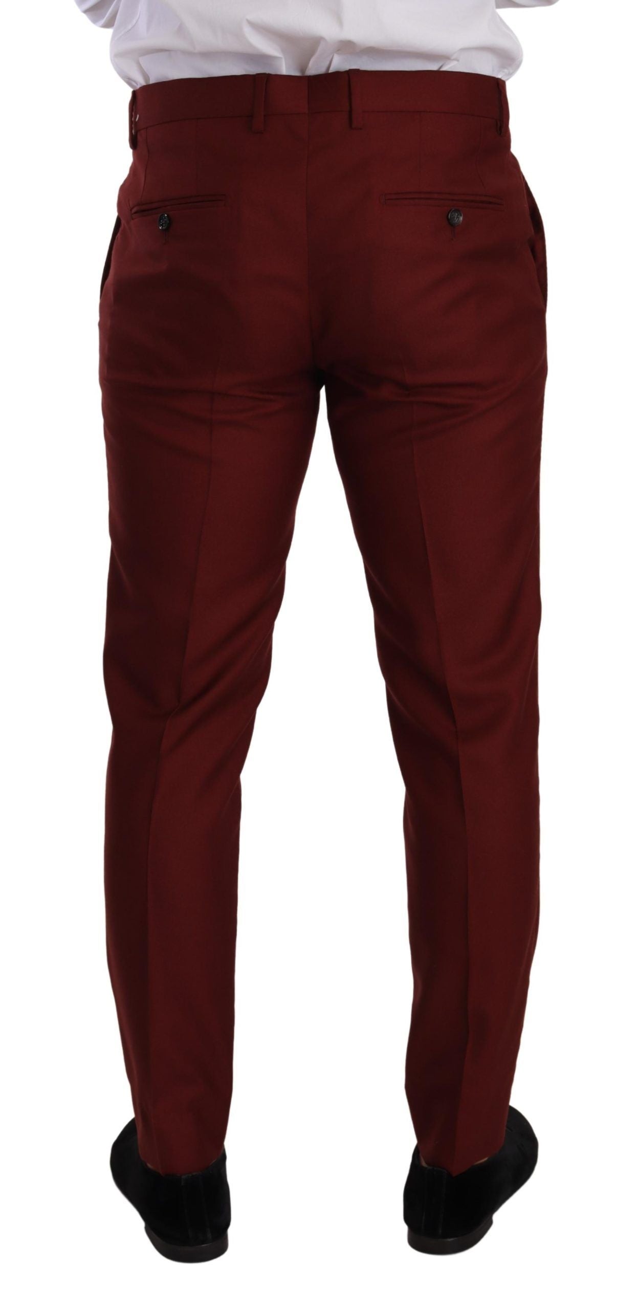 Dolce & Gabbana Elegant Cashmere-Silk Red Dress Pants Dolce & Gabbana