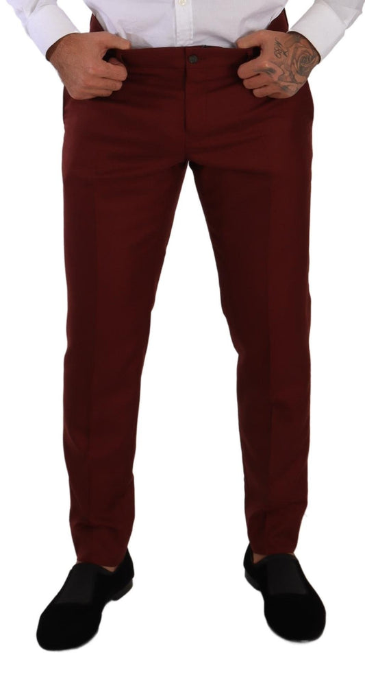 Dolce & Gabbana Elegant Cashmere-Silk Red Dress Pants Dolce & Gabbana