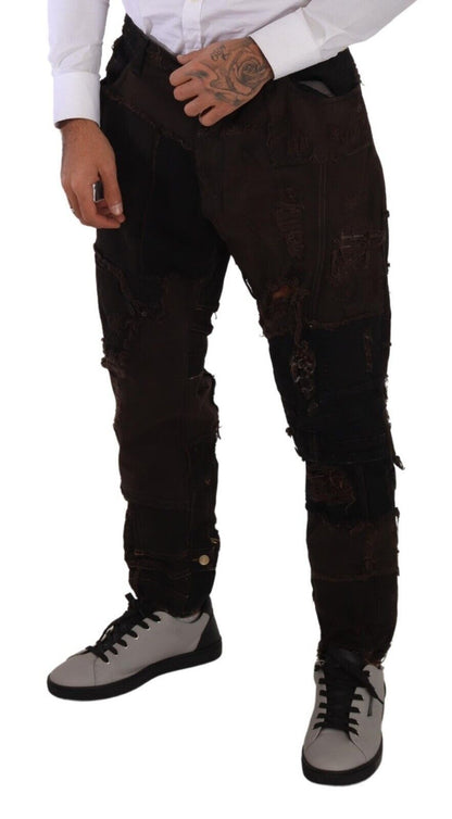 Dolce & Gabbana Elegant Distressed Patchwork Denim Jeans Dolce & Gabbana