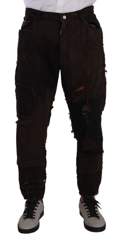 Dolce & Gabbana Elegant Distressed Patchwork Denim Jeans Dolce & Gabbana