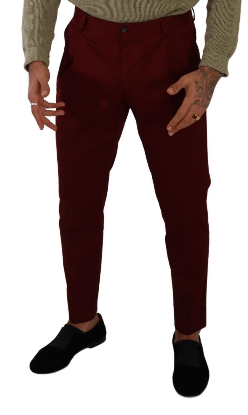 Dolce & Gabbana Elegant Dark Red Dress Chinos for Men Dolce & Gabbana