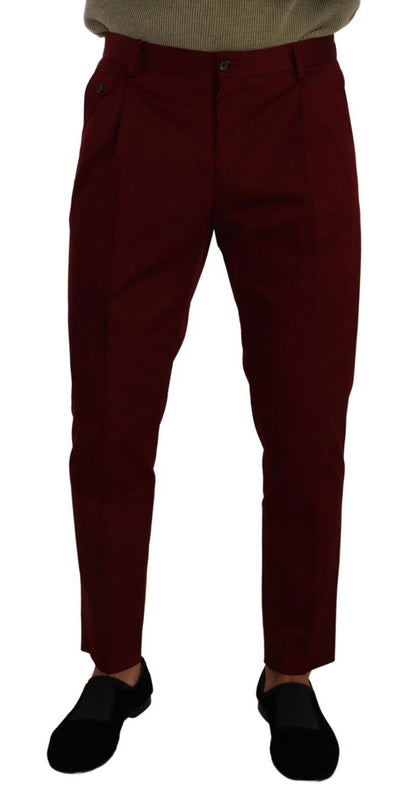 Dolce & Gabbana Elegant Dark Red Dress Chinos for Men Dolce & Gabbana