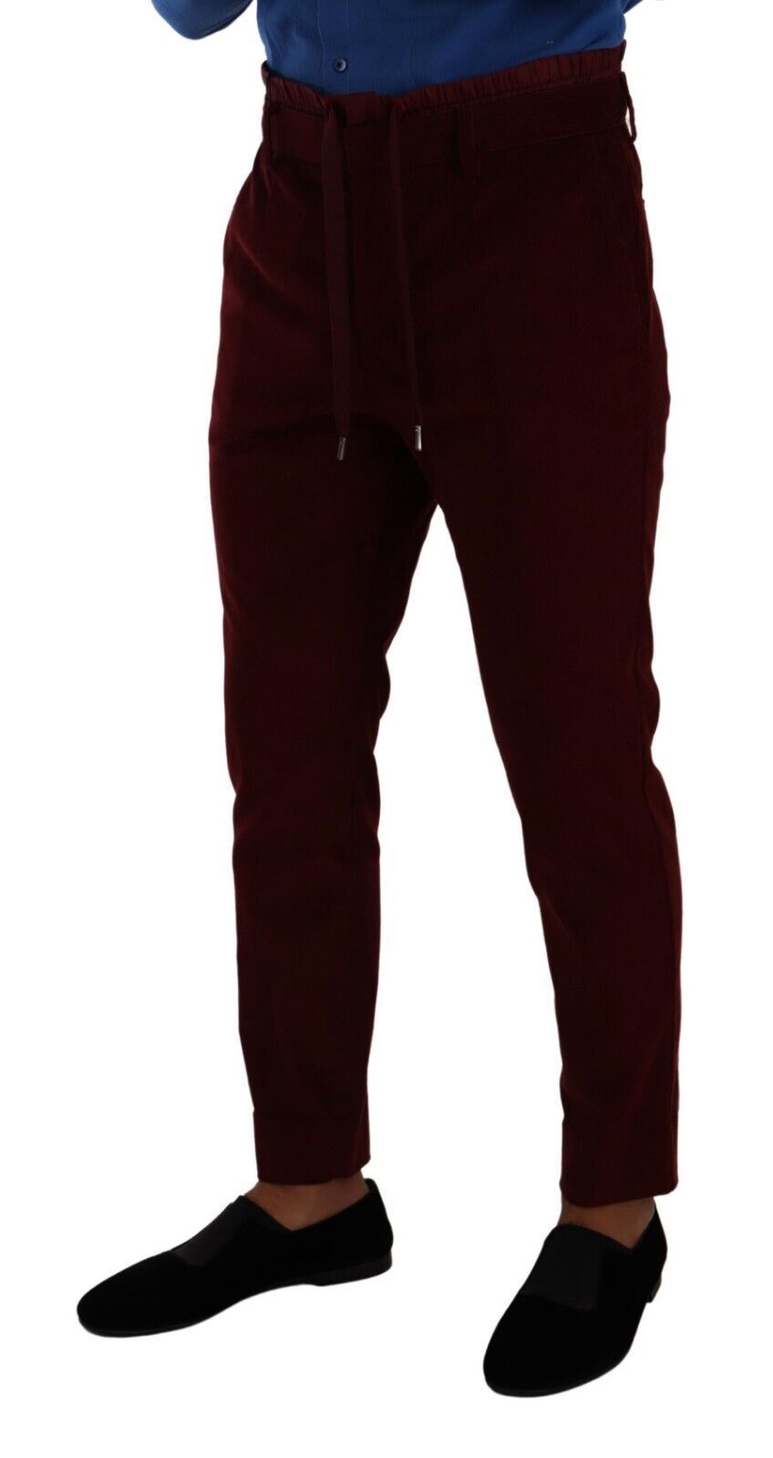 Dolce & Gabbana Elegant Bordeaux Velvet Dress Trousers Dolce & Gabbana