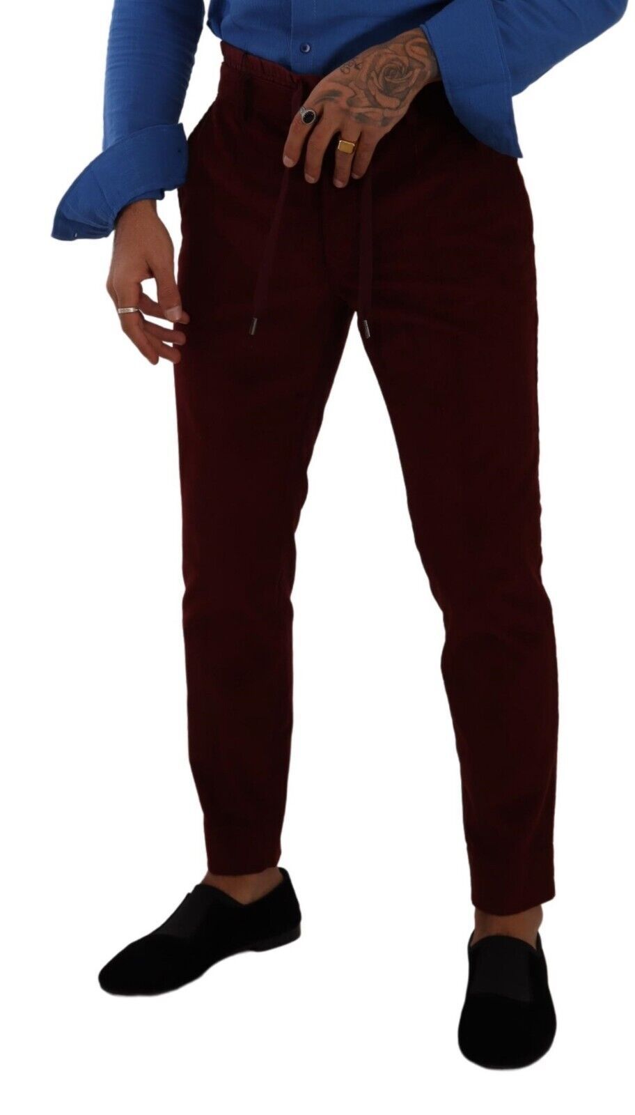 Dolce & Gabbana Elegant Bordeaux Velvet Dress Trousers Dolce & Gabbana