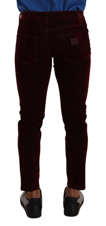 Dolce & Gabbana Bordeaux Slim Fit Skinny Jeans Dolce & Gabbana